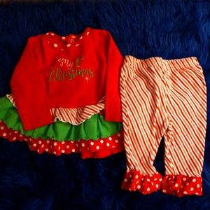 Nursery Rhymes My First Christmas 12 months Girl Baby's First Christmas Outfit